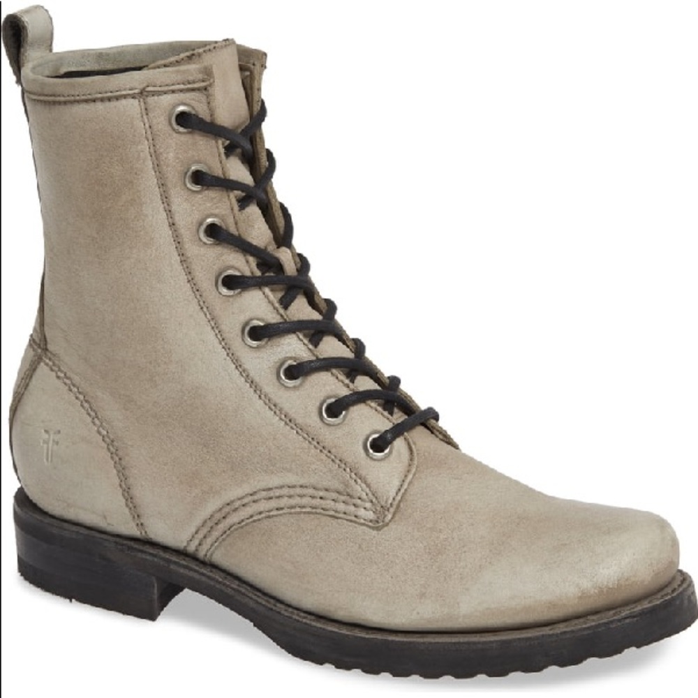 Frye Grey Veronica Combat Boot